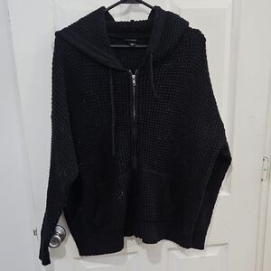Torrid Black Zip-Up Sweater Hoodie Size 1